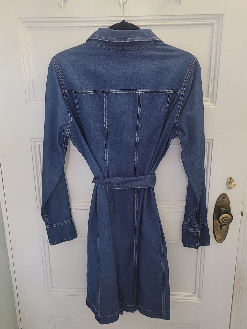 Hinson Wu Sabrina Denim Shirt Dress S Tencel Cotton Soft Lightweight Tie Waist - Picture 5 of 11